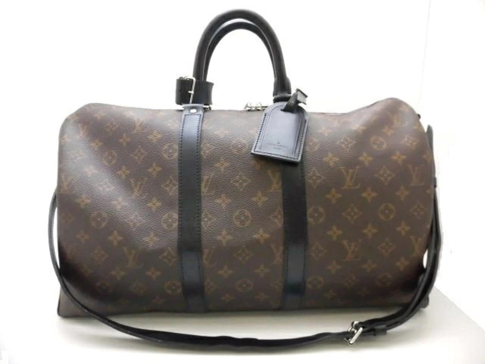 LOUIS VUITTON Keepall Bandouliere Boston Bag Travel Monogram Macassar Brown
